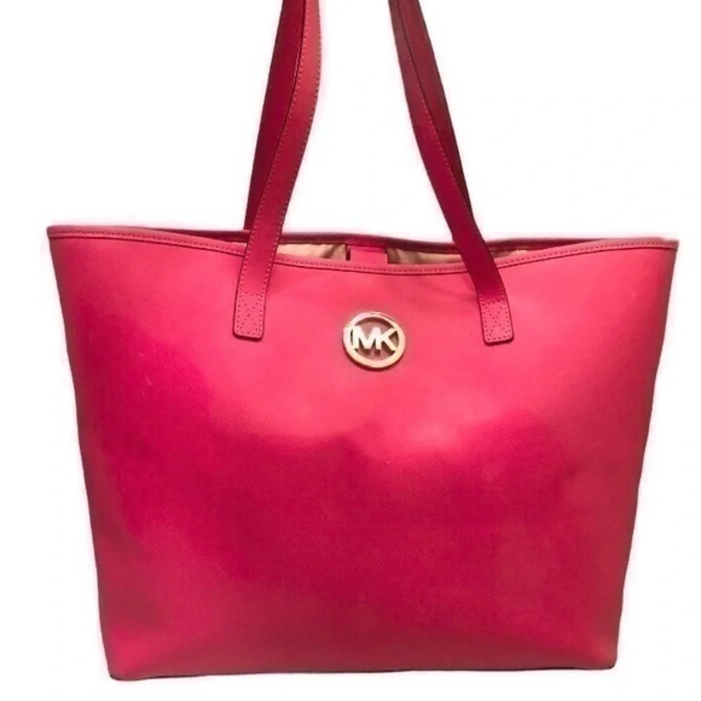 Michael kors pink saffiano leather tote bag